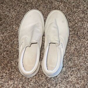 White slip on vans